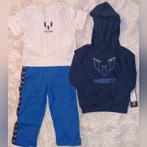 Messi Collection 3 Piece Set Hoodie,Sweatpants, and Shirt Size 3T NWT-$62